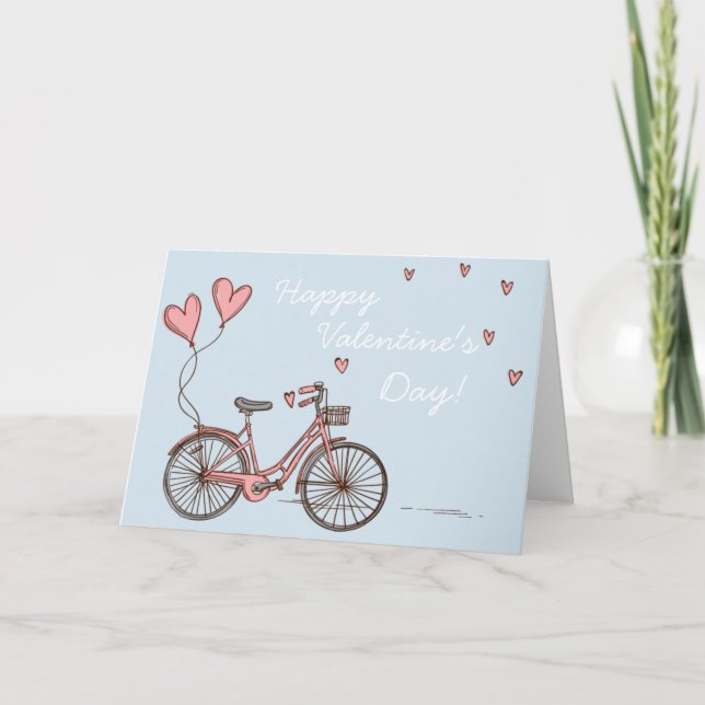 Pequeña tarjeta de El día de San Valentín de bicic (Anverso)