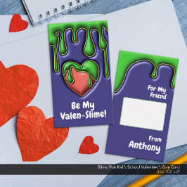 Pequeña Tarjeta de El día de San Valentín escolar de Slime