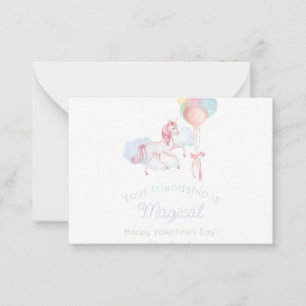 Pequeña Tarjeta de El día de San Valentín Unicornio de col