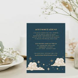 Pequeña Tarjeta de Enclusura de Boda Celestial Luna y Estr