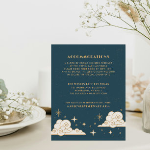 Pequeña Tarjeta de Enclusura de Boda Celestial Luna y Estr