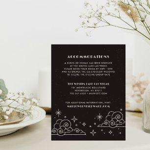 Pequeña Tarjeta de Enclusura para Boda Celestial Black Moo