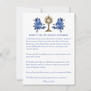 Pequeña Tarjeta de etiqueta del Boda católico