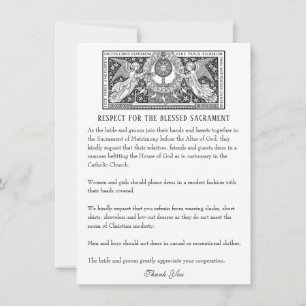 Pequeña Tarjeta de etiqueta del Boda católico