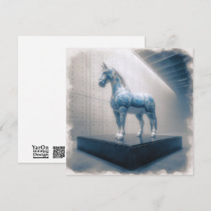 Pequeña Tarjeta de felicitación Blue Porcelain Horse