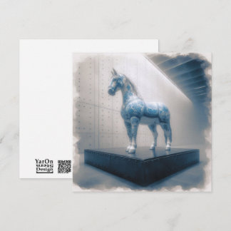 Pequeña Tarjeta de felicitación Blue Porcelain Horse
