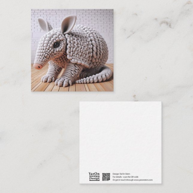 Pequeña Tarjeta de felicitación Crochet Armadillo (Anverso / Reverso)
