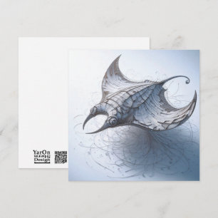 Pequeña Tarjeta de felicitación de Manta-Ray de revista Ro