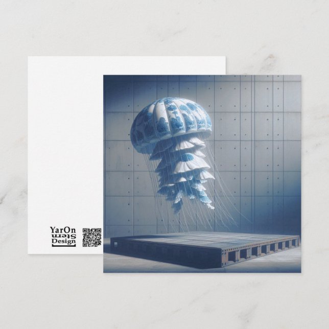 Pequeña Tarjeta de felicitación de medusas de porcelana az (Anverso / Reverso)