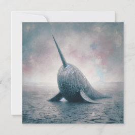 Pequeña Tarjeta de felicitación de Narwhal corrugada