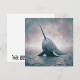 Pequeña Tarjeta de felicitación de Narwhal corrugada