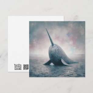 Pequeña Tarjeta de felicitación de Narwhal corrugada
