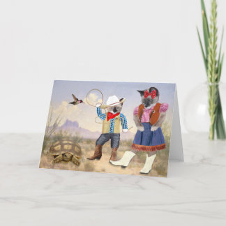 Pequeña tarjeta de felicitación del vaquero del