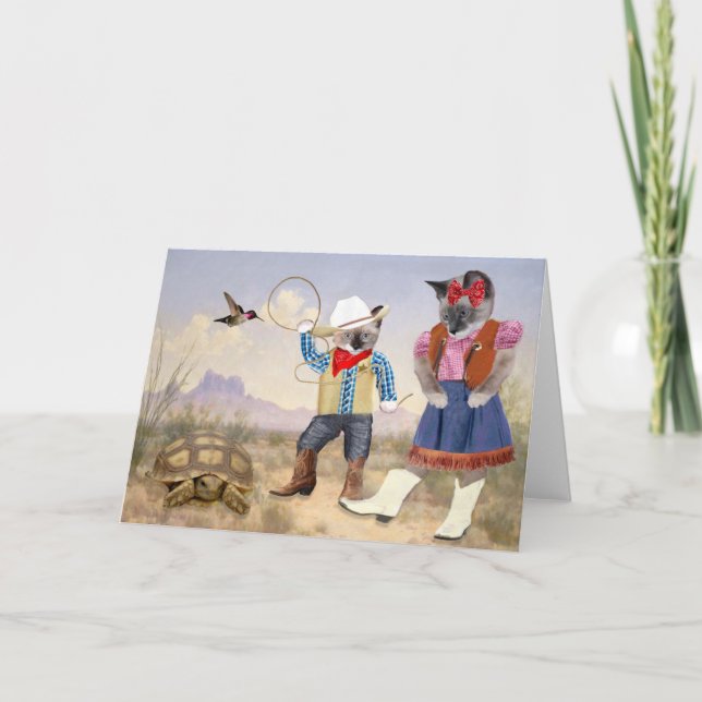 Pequeña tarjeta de felicitación del vaquero del (Anverso)