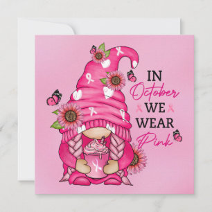 Pequeña Tarjeta de felicitación Gnome del Cáncer de Mama