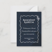 Tarjeta de felicitación islámica elegante de Ramad