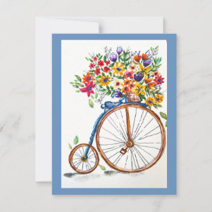 Pequeña Tarjeta de felicitación para bicicletas Vintage