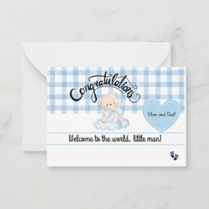 Pequeña Tarjeta de Felicitación para Niño, Bienvenida al N