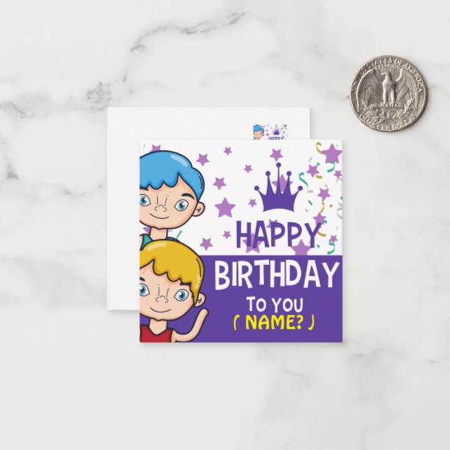Pequeña Tarjeta de felicitaciones por cumpleaños a los niñ (Anverso/Reverso In Situ)