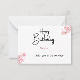 Pequeña Tarjeta de Feliz Cumpleaños | Texto Personalizado 