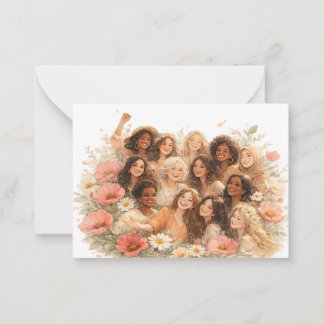 Pequeña Tarjeta de Feliz Día de la Mujer Botánica Floral P