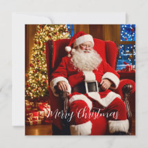 Tarjeta de Feliz Navidad Papá Noel