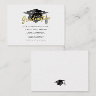 Pequeña Tarjeta de fiesta de graduación con guion minimali
