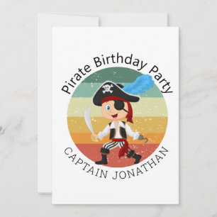 Pequeña Tarjeta de fiesta de pirata niño
