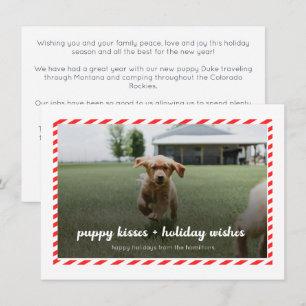 Pequeña Tarjeta de Foto Deseos Navideños Besos de Cachorro