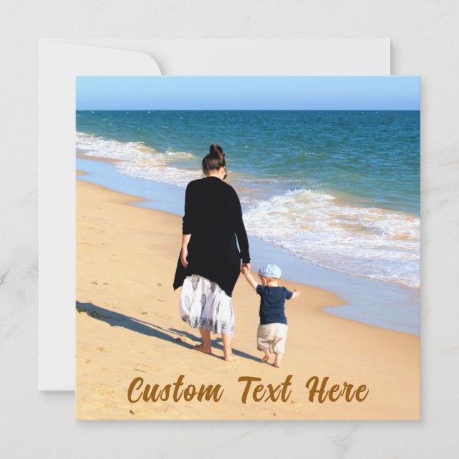 Pequeña Tarjeta de Foto Personalizada con Texto Personaliz (Anverso)