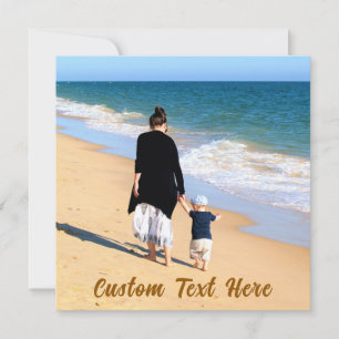 Pequeña Tarjeta de Foto Personalizada con Texto Personaliz