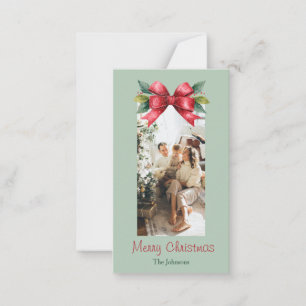 Pequeña Tarjeta de foto personalizada Merry Christmas Red