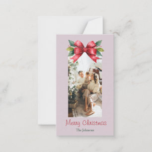 Pequeña Tarjeta de foto personalizada Merry Christmas Red
