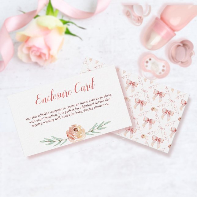 Pequeña Tarjeta de gabinete Coquette Bow y Florals (Subido por el creador)