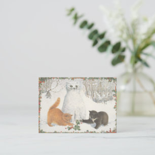 Pequeña Tarjeta de gato para navidades