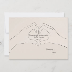 Pequeña Tarjeta de gesto del corazón de mano