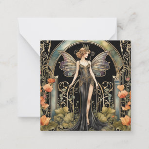 Pequeña Tarjeta de hadas gótica Art Deco