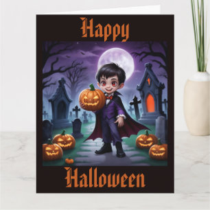 Pequeña tarjeta de halloween con vampiros