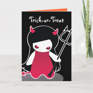 Pequeña tarjeta de Halloween del diablo para los