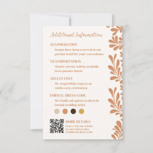 Pequeña Tarjeta de Información de Boda Mexicana Talavera