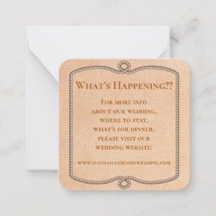 Pequeña Tarjeta de información de Boda occidental de Longh