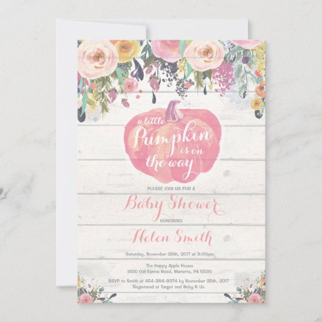 Pequeña tarjeta de invitación Baby Shower para Chi (Anverso)