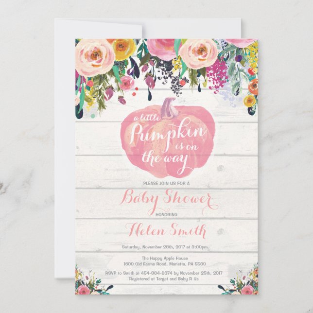 Pequeña tarjeta de invitación Baby Shower para Chi (Anverso)