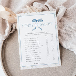 Pequeña Tarjeta de juego Blue Baby Shower Spring Floral Bo