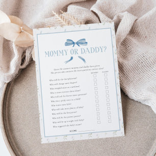 Pequeña Tarjeta de juego Blue Baby Shower Spring Floral Bo