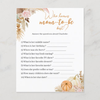 Pequeña tarjeta de juego de Baby Shower del Boho d