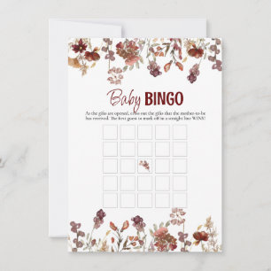 Pequeña Tarjeta de juego de bingo para bebé con flores sil