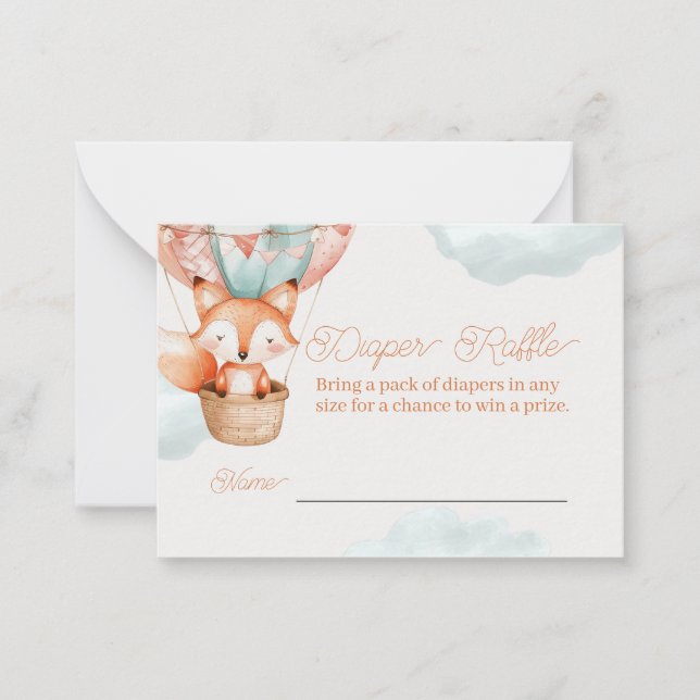 Pequeña Tarjeta de juego Diaper Raffle para Baby Shower (Anverso)