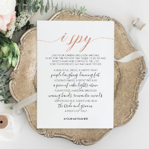 Pequeña Tarjeta de juego espía de caza de fotos de boda