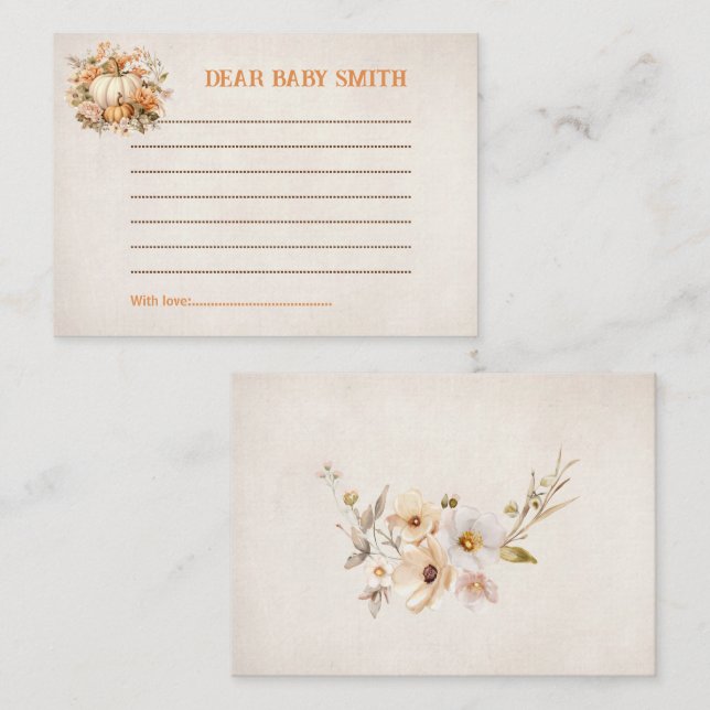 Pequeña tarjeta de la cápsula de la calabaza Baby  (Anverso / Reverso)